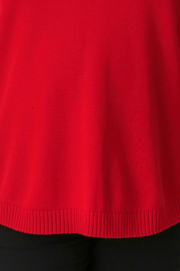 Cotton Knit Red Jumper