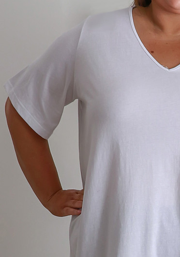 Plus Size White Cotton Tee