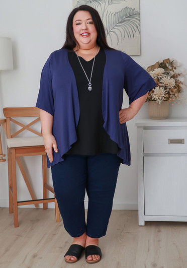 Plus Size Stretch Bolero In Navy