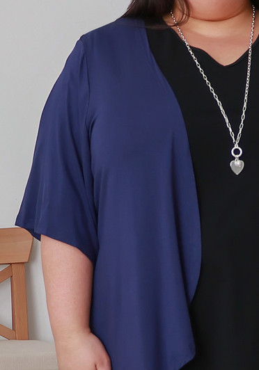 Plus Size Stretch Bolero In Navy