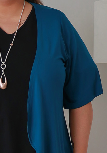 Plus Size Stretch Bolero In Teal