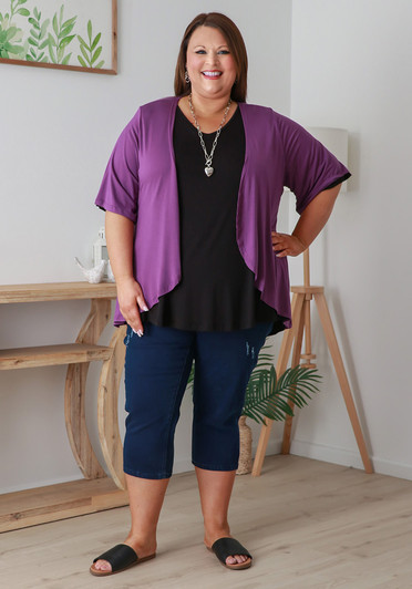 Plus Size Stretch Bolero In Purple