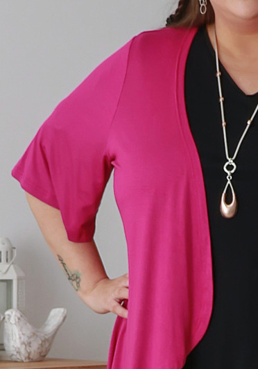 Plus Size Stretch Bolero In Magenta