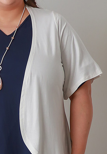 Plus Size Stretch Bolero In White