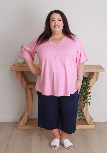 Plus Size Bamboo Crop Pant In Navy