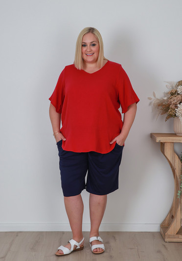 Plus Size Bamboo Shorts In Navy