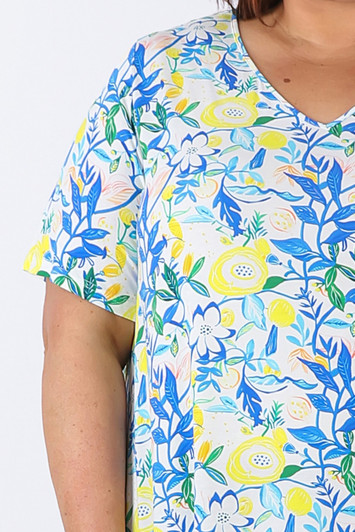 Stretch Bamboo Tee In Summer Blues