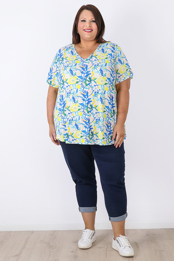 Stretch Bamboo Tee In Summer Blues