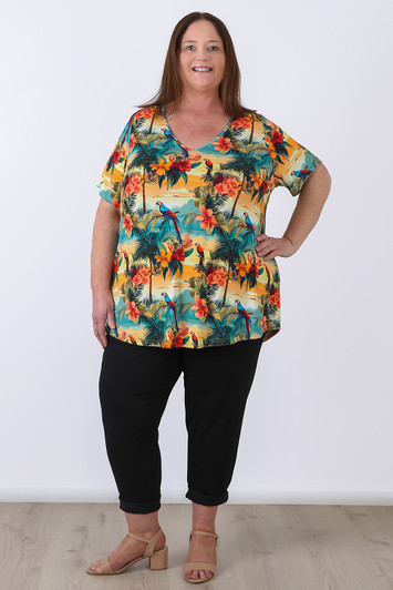 plus size Bamboo Tee In Hawaiian Sunset