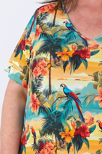 plus size Bamboo Tee In Hawaiian Sunset