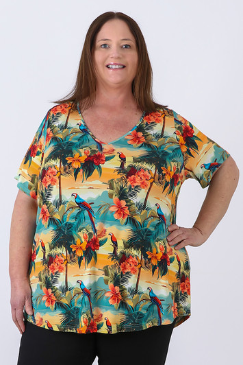plus size Bamboo Tee In Hawaiian Sunset
