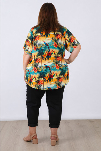 plus size Bamboo Tee In Hawaiian Sunset