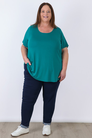 plus size Bamboo Tee In Teal