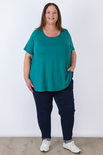 plus size Bamboo Tee In Teal