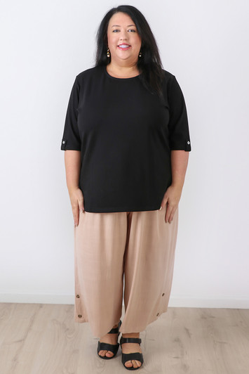 plus size wide leg natural pants 