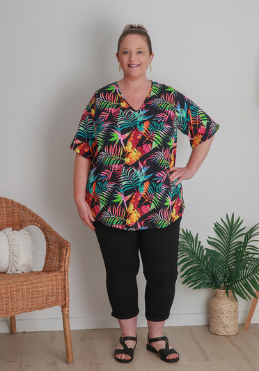 Plus Size Curvaceous V Neck Tee