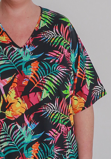 Plus Size Summer Cotton Palm Leaf Tee