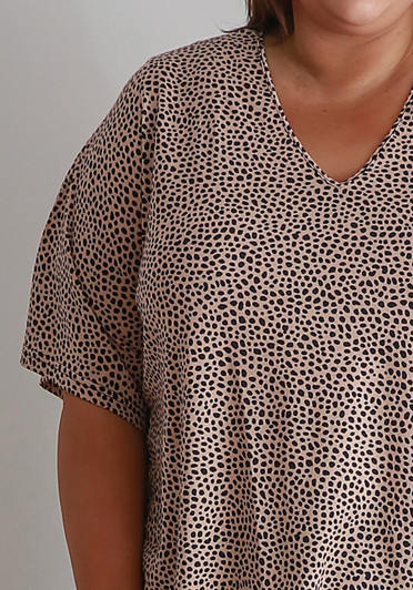 Plus Size Summer Cotton Animal Print Tee
