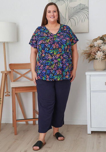 Plus Size Summer Days Navy Pants