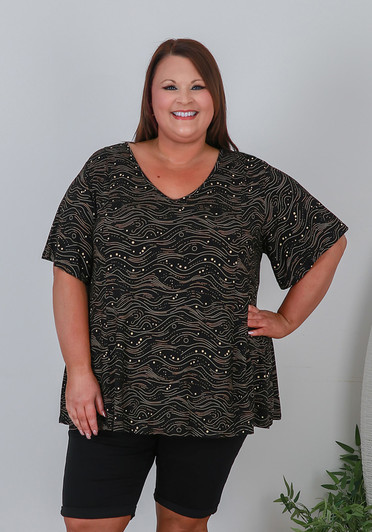 Plus Size Stretch Top in Golden Wave
