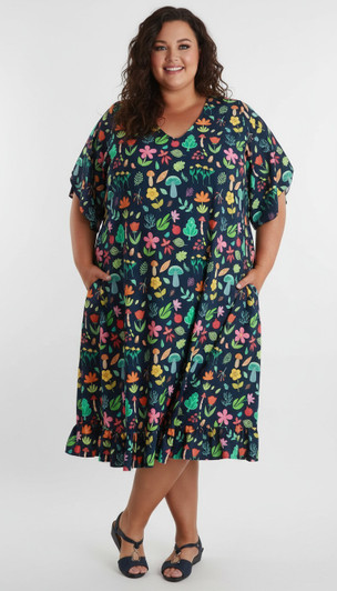 Mystic Mushroom Split Sleeve Dress