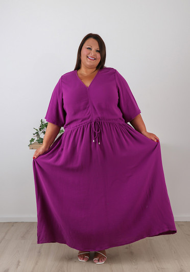Plus Size Casual Purple Maxi Dress