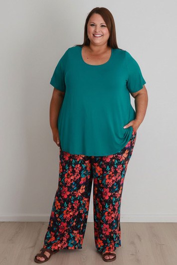 Plus Size  Floaty Pant In Floral