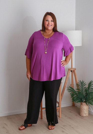 Plus Size Lightweight Wide Leg Pant In Classic Black