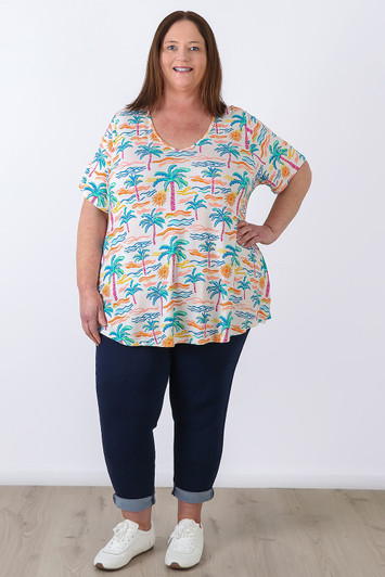 plus size short sleeve summer days top Curvaceous 