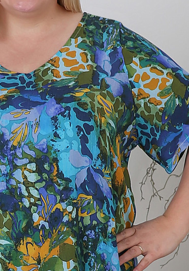 Plus Size  Every Day Textured Top In Abstract Print