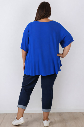 plus size royal blue short sleeve top
