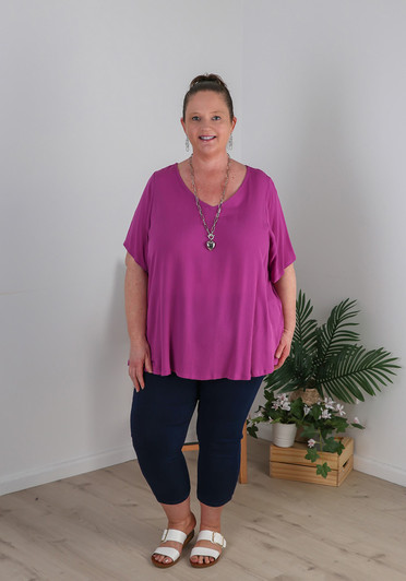 Plus Size Every Day Textured Top In Light Purple