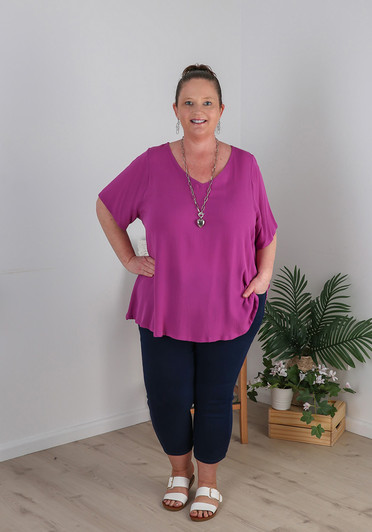 Plus Size Curvaceous Textured Purple Top