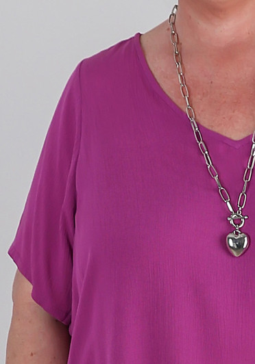 Plus Size Summer Casual Purple Top