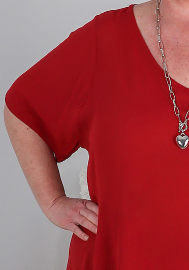 Plus Size Summer Casual Red Top