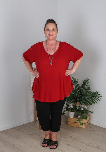 Plus Size Curvaceous Red Top