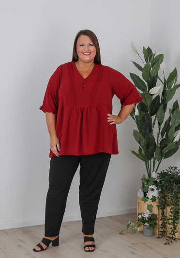 Plus Size Stretch Crepe Work Pant in Black