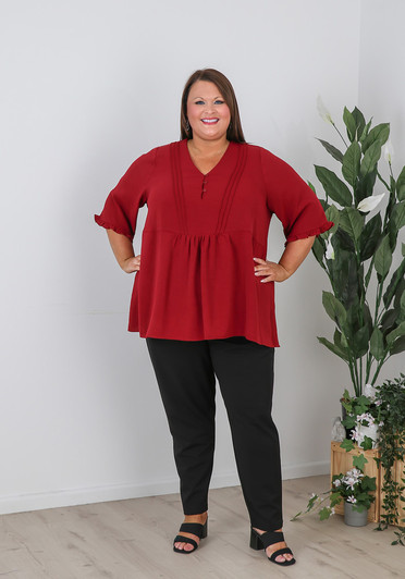 Curvaceous plus size black work pants with stretch 