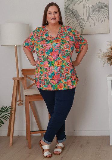 Plus Size Stretch Denim Boyfriend Jeans In Indigo Blue