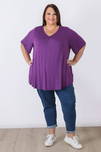 Plus Size Stretch Denim Boyfriend Jeans In Mid Blue
