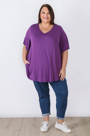 Plus Size Stretch Denim Boyfriend Jeans In Mid Blue by Curvaceous