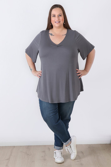 Plus Size Stretch Denim Boyfriend Jeans In Vintage Blue