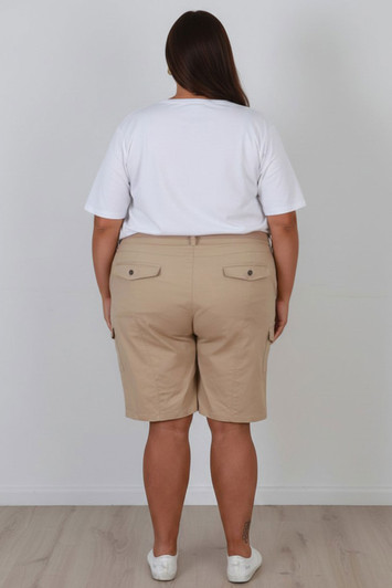 Cotton Cargo Shorts In Neutral