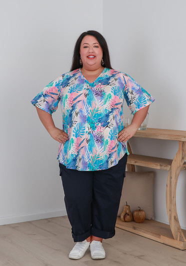 Plus Size Summer Navy Cargo Pant