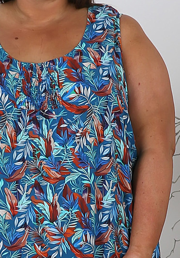 Plus Size Summer Sleeveless Teal Dress