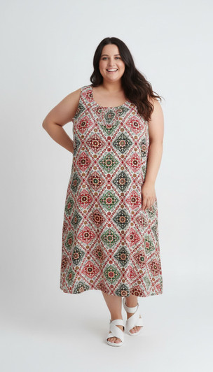 Earthy Boho Vibes Sleeveless Dress