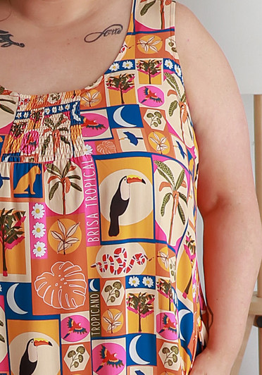Plus Size Summer Tropical Dress
