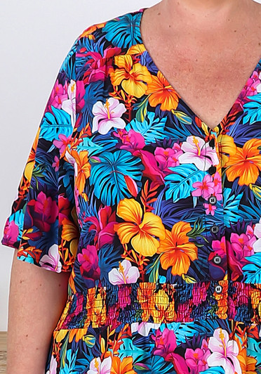 Plus Size Summer Short Topical Dress 