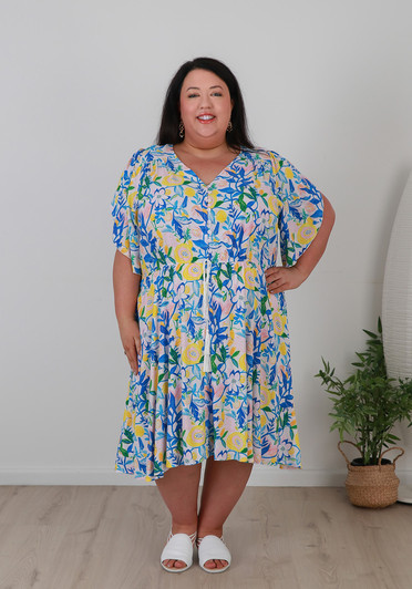 Plus Size Short Sleeve Summer Mediterranean dress
