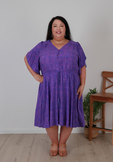 Plus Size Midi Dress In Purple